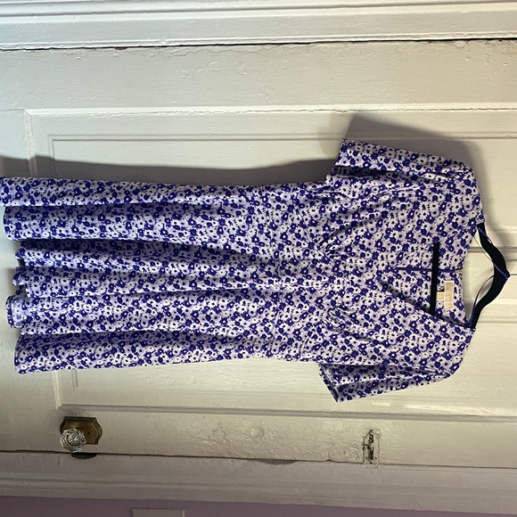 MICHAEL Michael Kors Purple and White Floral Midi Dress - Picture 1 of 3